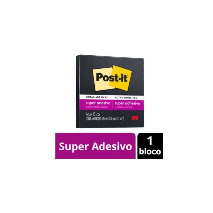 Post-it Preto 76x76mm 60 Fls 3m