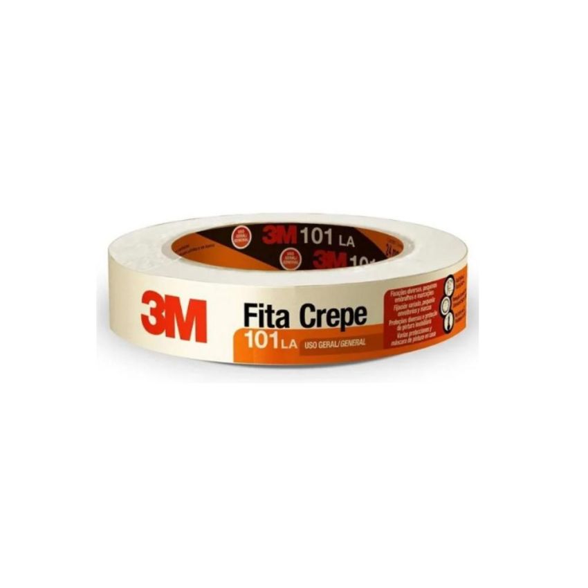 Fita Crepe 101la Uso Geral Rolo 18mm/50m 3m