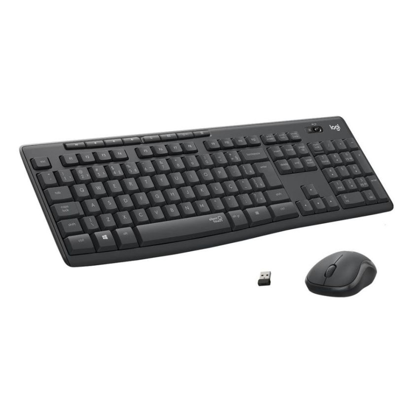 Kit Teclado + Mouse S/fio Usb Mk295 Grafite Logitech