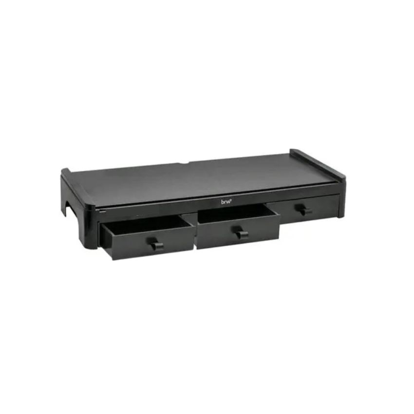 Suporte Plastico Para Monitor c/ 3 Gavetas Preto Or5061 Brw