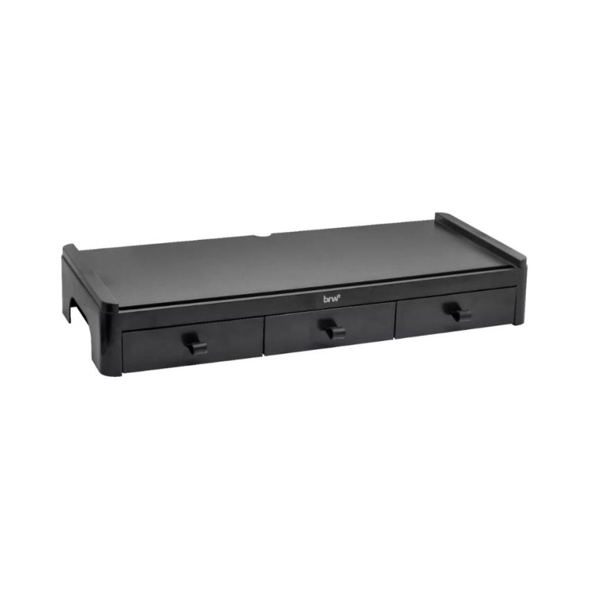 Suporte Plastico Para Monitor c/ 3 Gavetas Preto Or5061 Brw