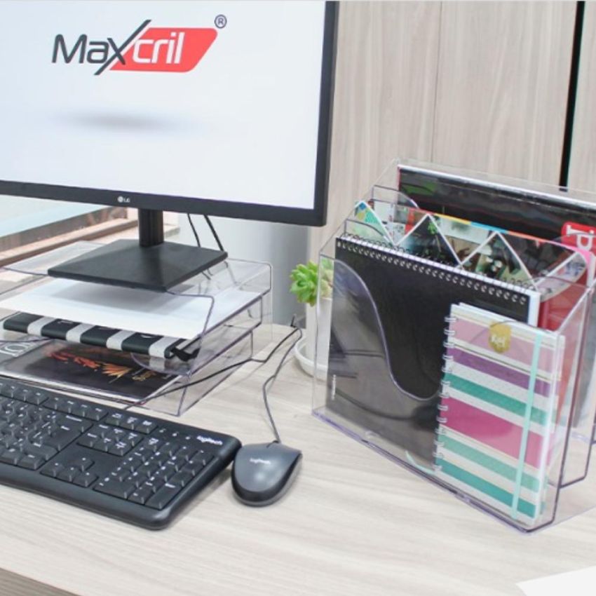 Organizador Triplo Office Cristal Ref 10170008 Maxcril