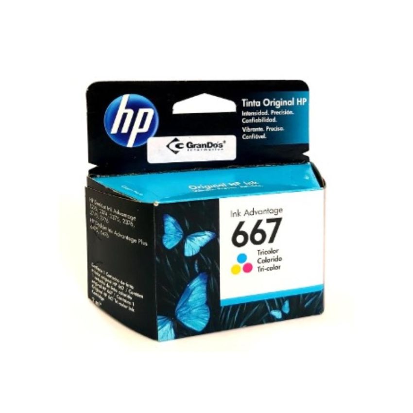 Cartucho de Tinta Original hp  667 Colorido 3ym78ab  hp