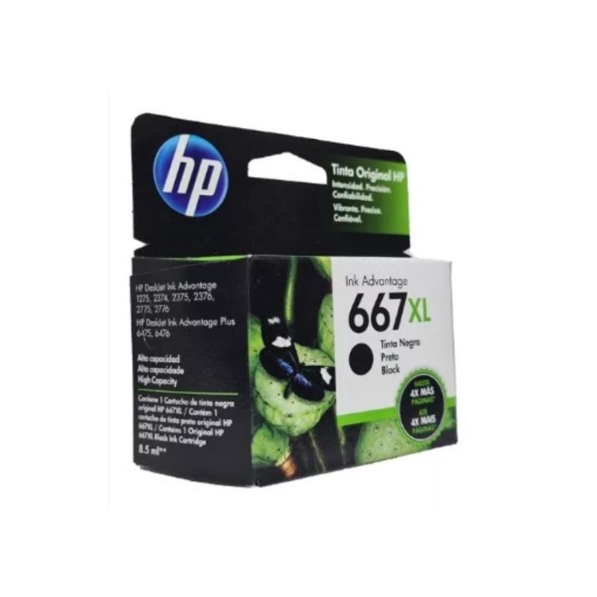 Cartucho de Tinta Original hp  667xl Preto 3ym81ab  hp