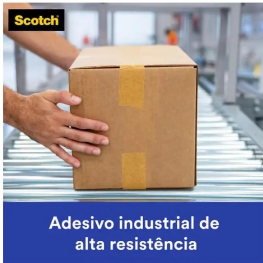 Fita Adesiva de Empacotamento Scotch Papel Kraft 48mm x 50m Marrom 3777 3m