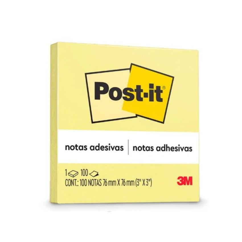 Post-it 76x76m 100 Folhas Amarelo 654 3m