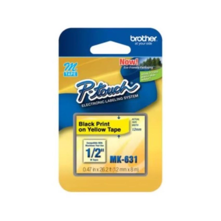 Fita Rotulador Brother 12mmx8m Preto/amarelo Mk631  Brother