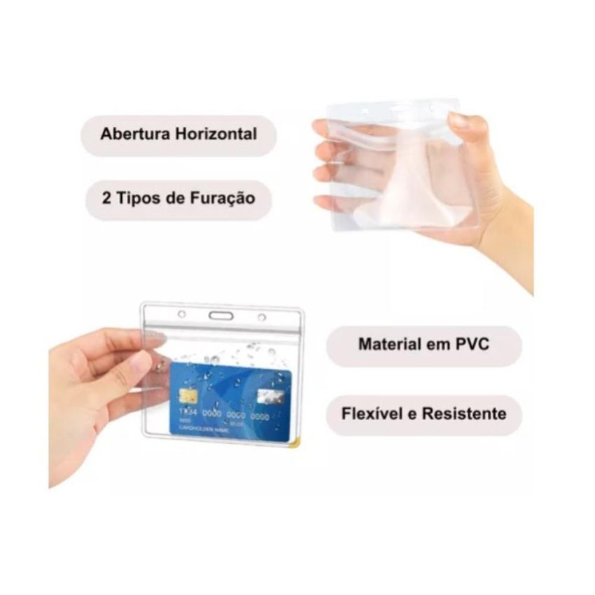 Cracha Identificador c/ Cordao de Silicone 80x120mm 100 C-11 Acp