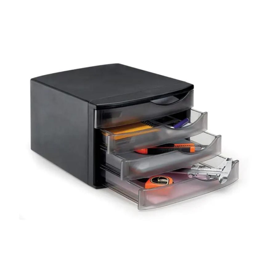 Gaveteiro Plast. of 4 Gavetas Preto/fume Ref 10100004  Waleu