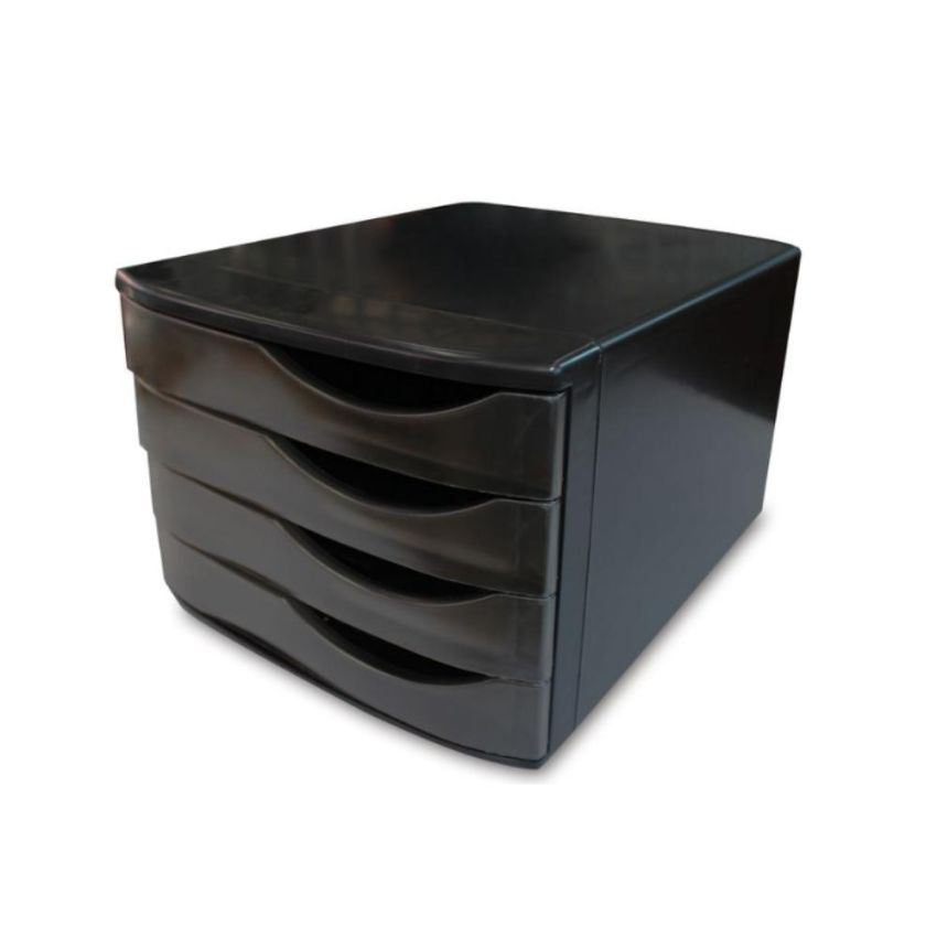 Gaveteiro Plast. of 4 Gavetas Preto/fume Ref 10100004  Waleu