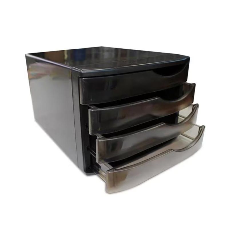 Gaveteiro Plast. of 4 Gavetas Preto/fume Ref 10100004  Waleu