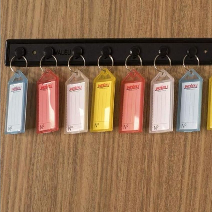 Chaveiro Plastico c/ Etiqueta Cores Sortidas C/100 Ref 10180004 Waleu