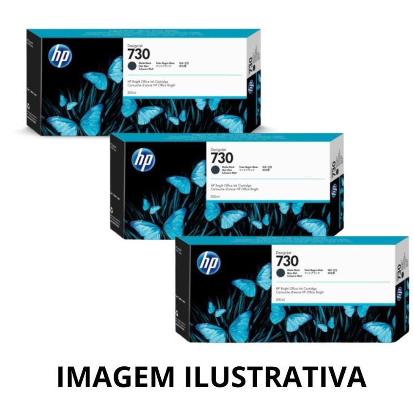 Cartucho de Tinta Original hp 730 Preto Fosco Alto Rendimento Ref P2v71a hp