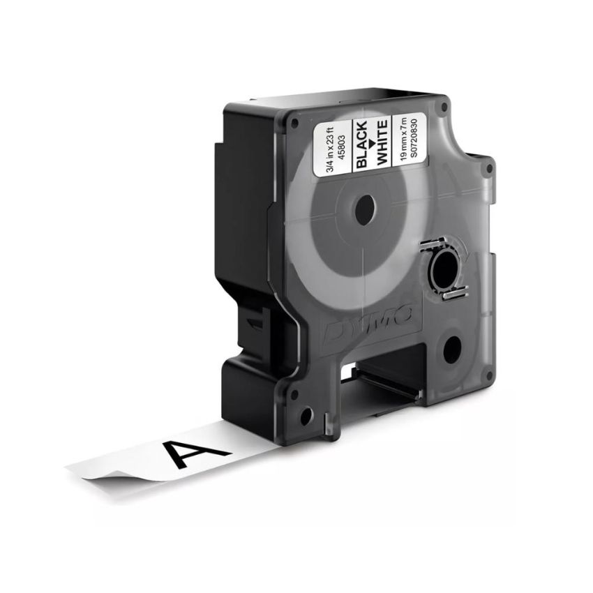 Fita Rotulador 19mm x 7m Preto/branco 45803  Dymo