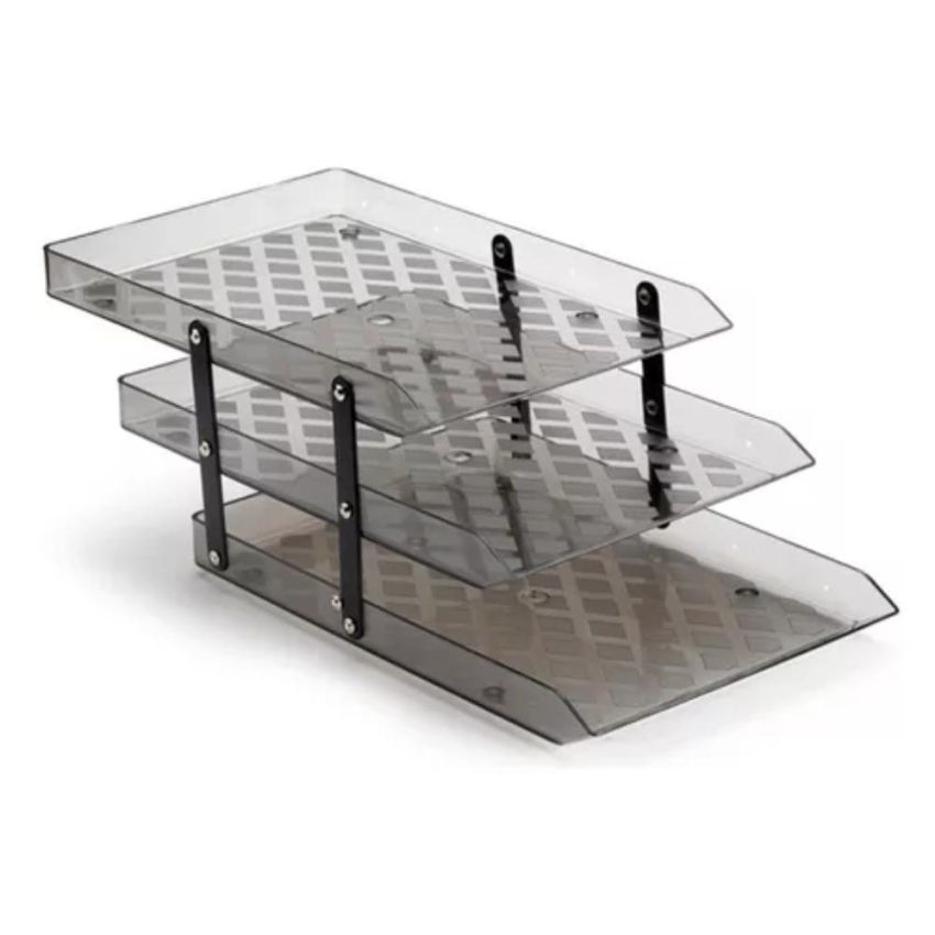 Caixa Correspondencia Tripla Fixa Fume Ref 10050016 Waleu