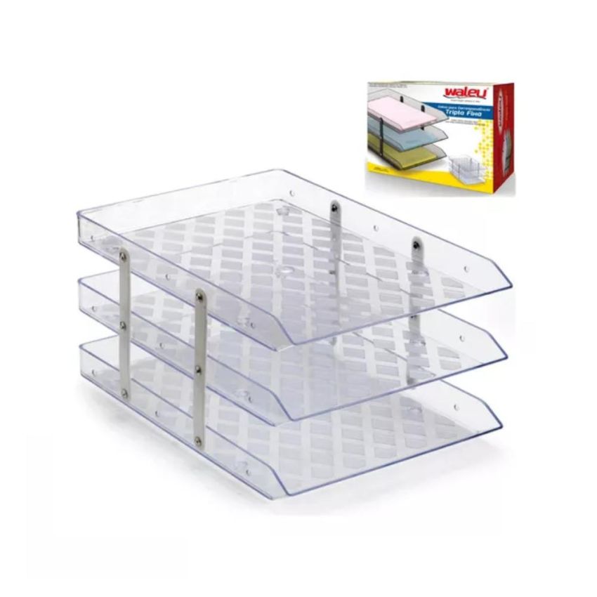 Caixa Correspondencia Tripla Fixa Cristal Ref 10050015  Waleu