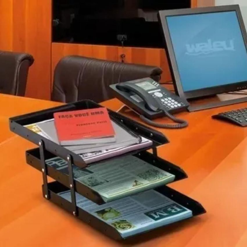 Caixa Correspondencia Tripla Fixa Fume Ref 10050016 Waleu