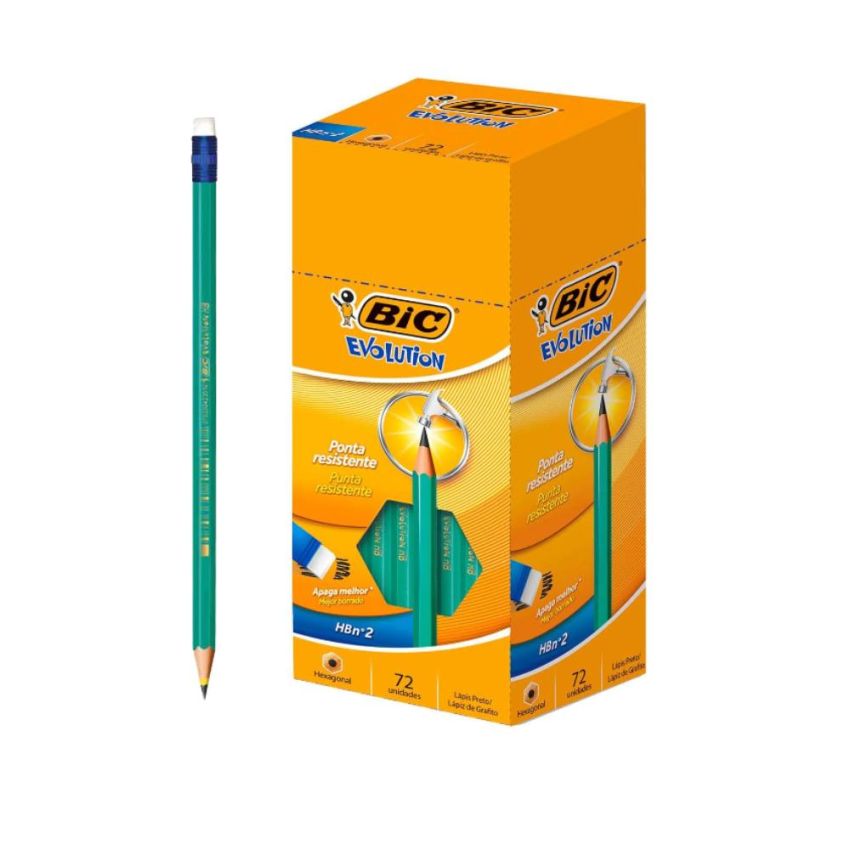Caixa 72 Lápis Bic Evolution Hexagonal 2HB