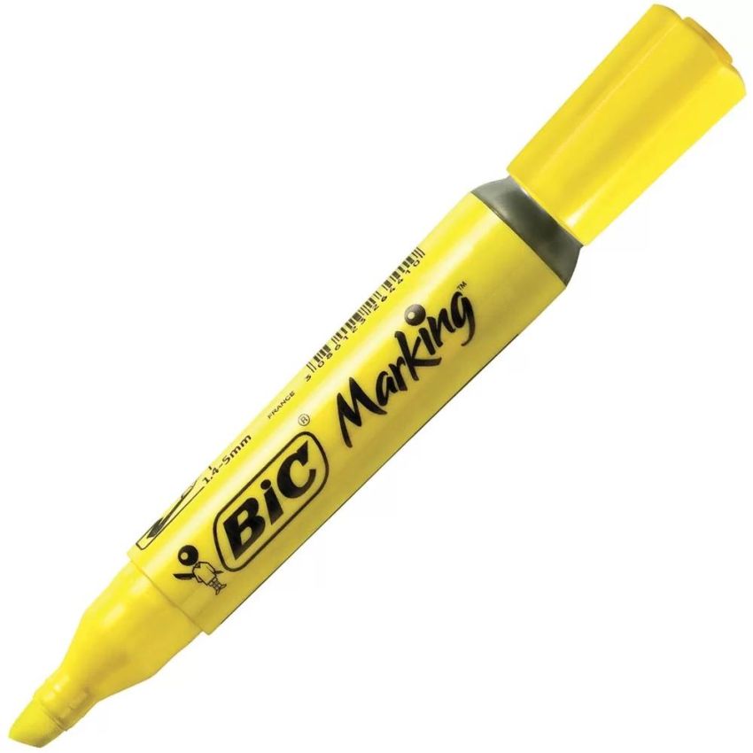 Caixa 12 Marca Texto Marking  BIC Fluorecente Amarelo
