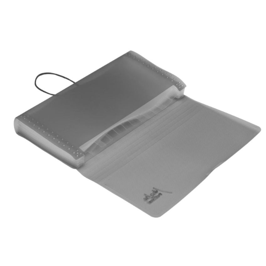 Pasta Sanfonada Cheque c/ 12 Divisorias Fume 0906 Polibras