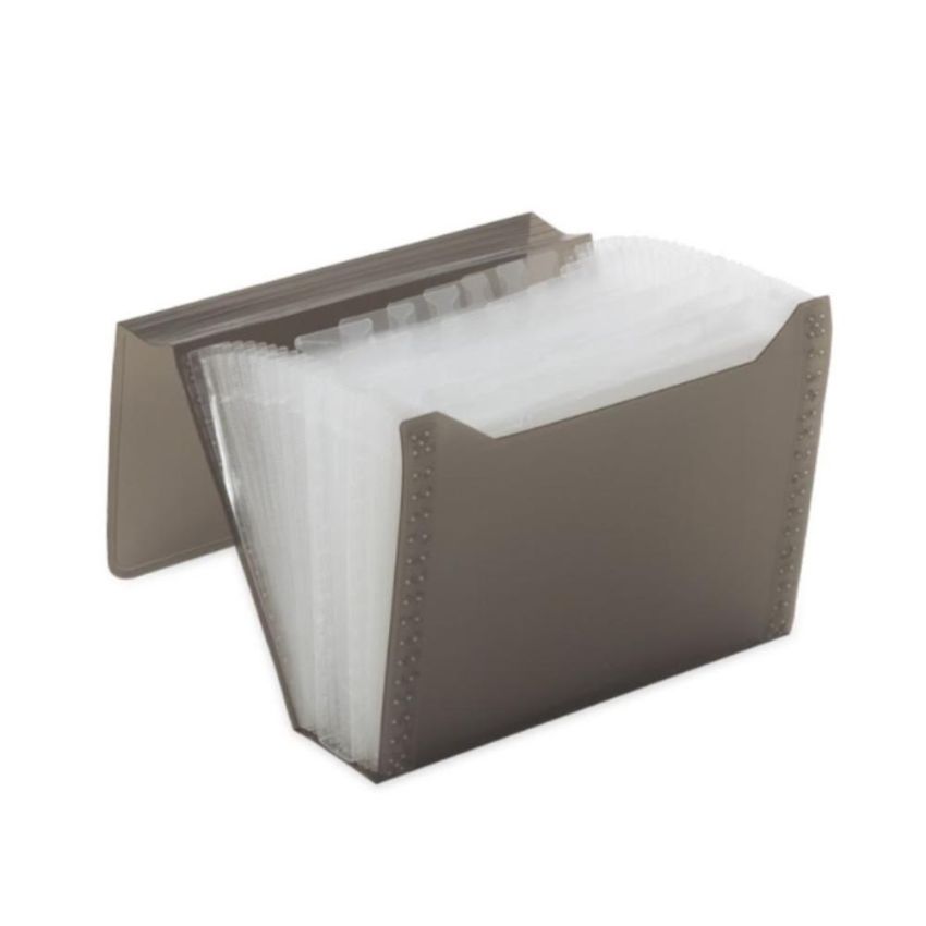 Pasta Sanfonada a4 c/ 12 Divisorias Fume 0907 Polibras