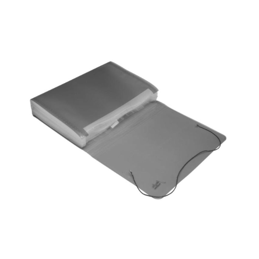 Pasta Sanfonada a4 c/ 12 Divisorias Fume 0907 Polibras