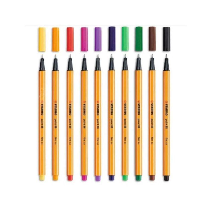 Caneta Hidrografica Stabilo 8810 - 10 Cores  Stabilo