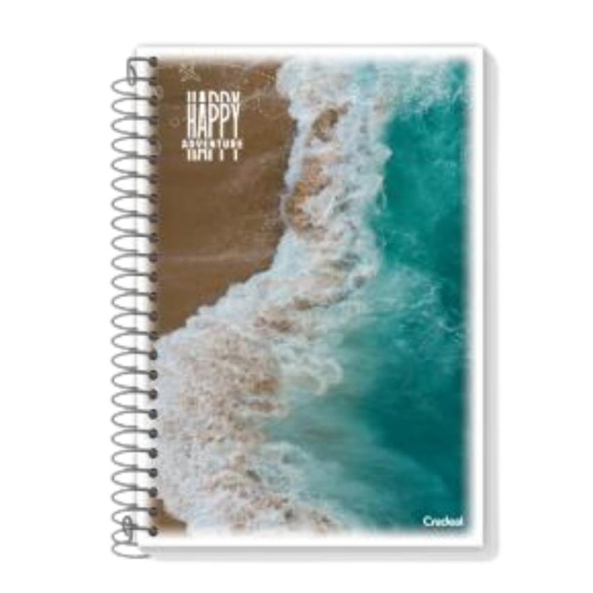 Kit c/ 5 Unidades Caderno Espiral 1/4 Happy Capa Dura 96fls 20737-6 Credeal