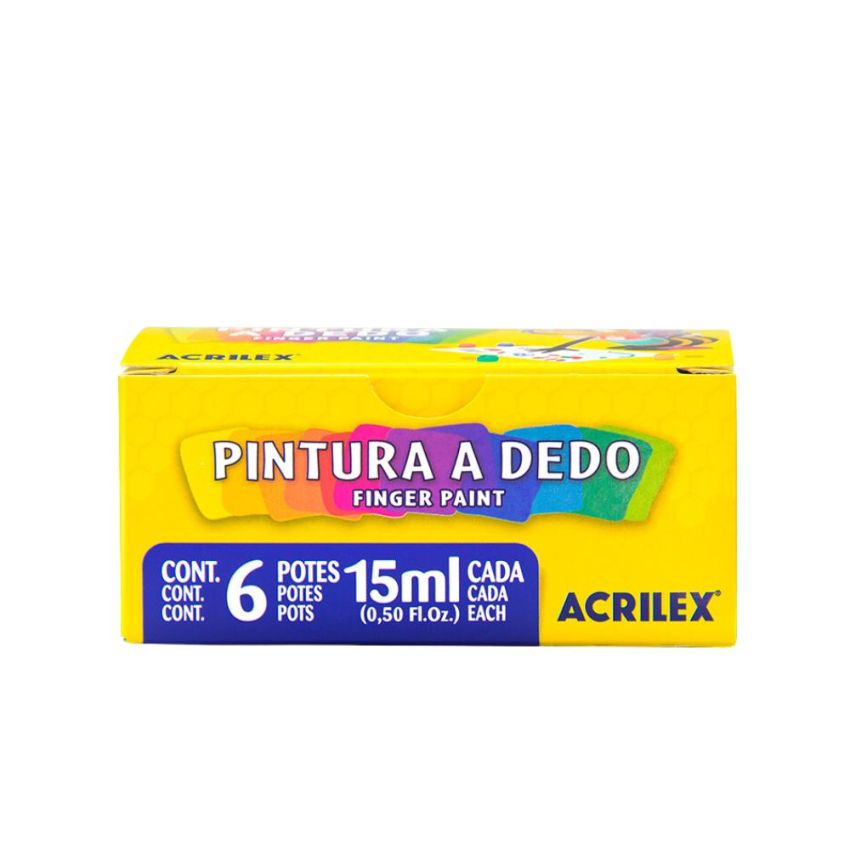 KIT COLORIR ACRILEX COM LÁPIS DE COR, GIZ DE CERA E TINTAS GUACHE, PINTURA A DEDO E COLA COLORIDA