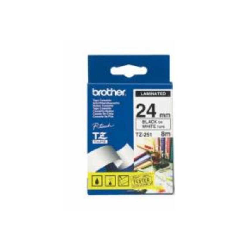 Fita Rotulador Brother 24mmx8m Preto/branco Tze251 Brother
