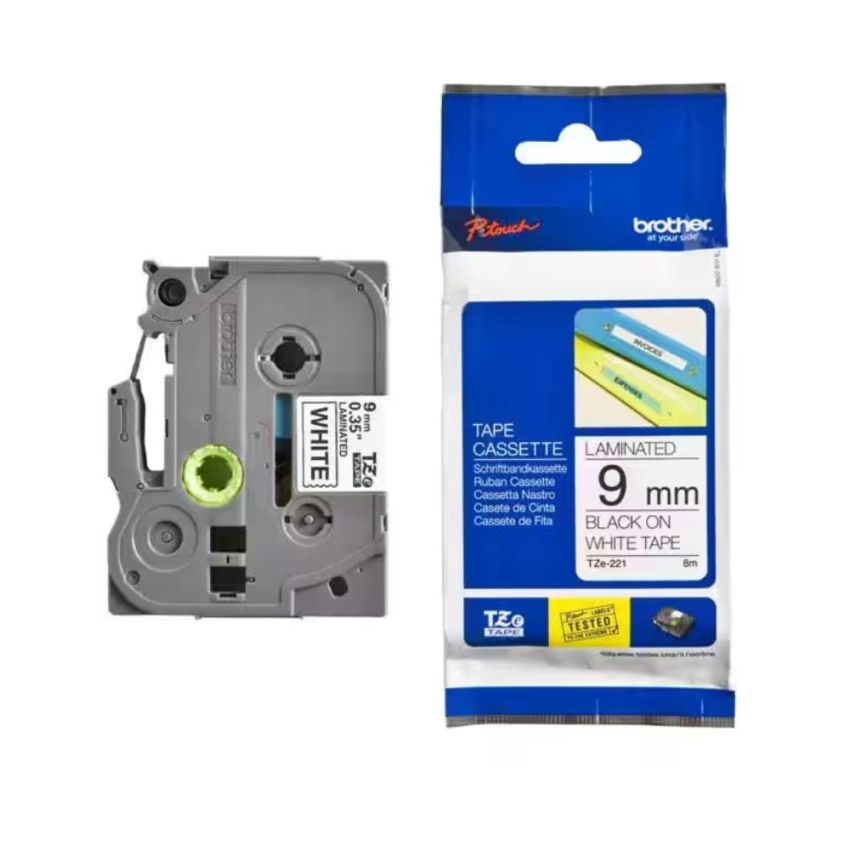 Fita Rotulador Brother 9mmx8m Preto/branco Tzes221  Brother