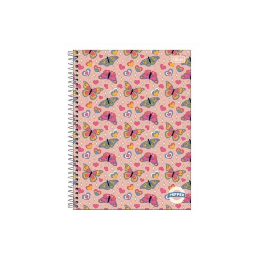 Kit c/ 4 Unidades Caderno Espiral Universitário Pepper Fem Capa Dura Sortido 80fls 1 Matéria Tilibra