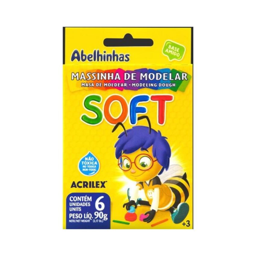 Massa de Modelar Soft 6 Cores 90gr 07316-0000 Acrliex