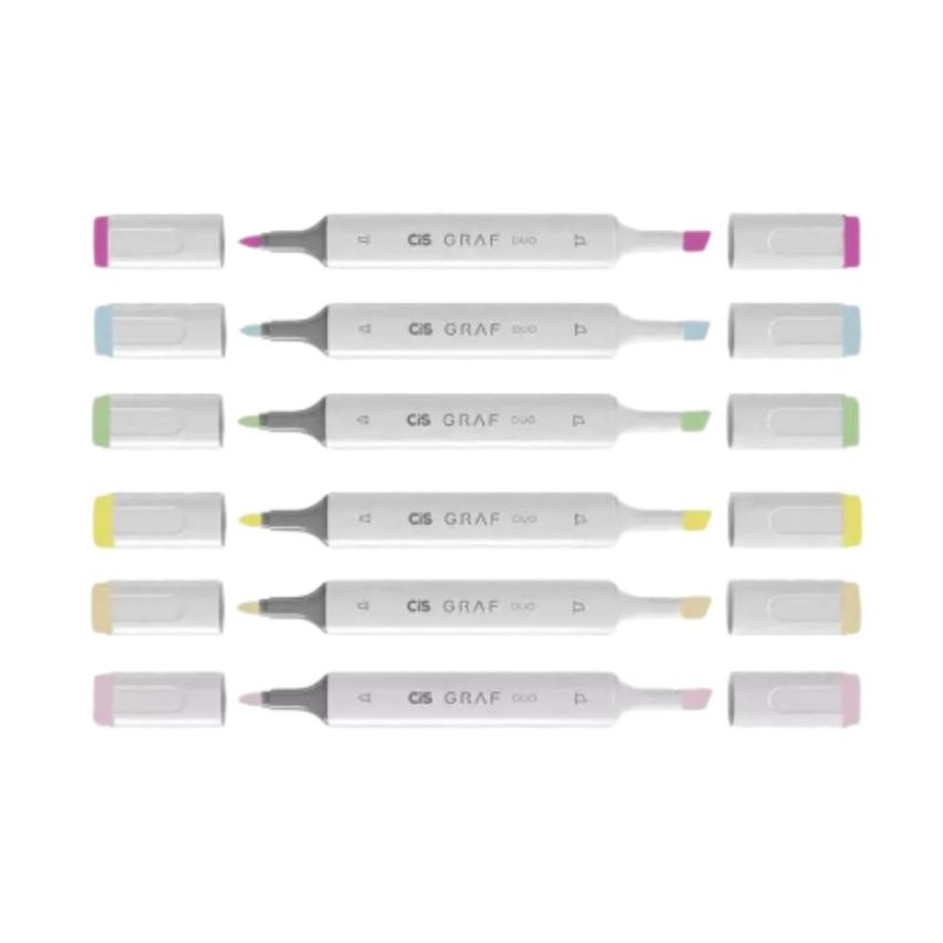 Marcador Graf Duo c/ 06 Cores Tons Pastel 59.7600 Cis