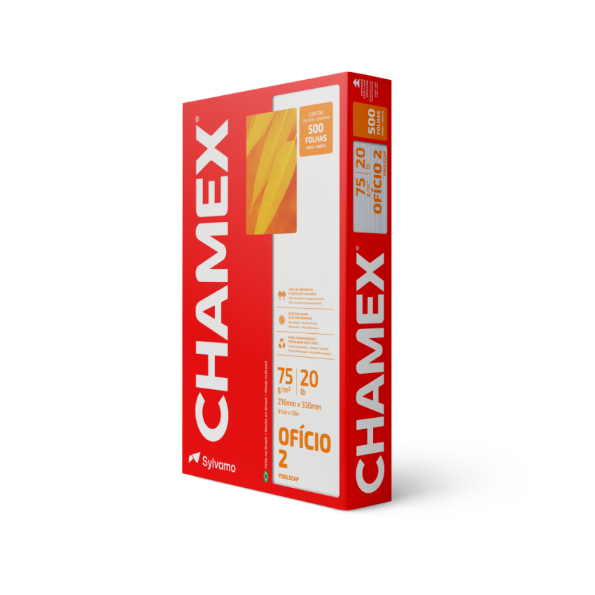 Papel Sulfite Para Impressao Oficio 2 75gr 500fl Chamex